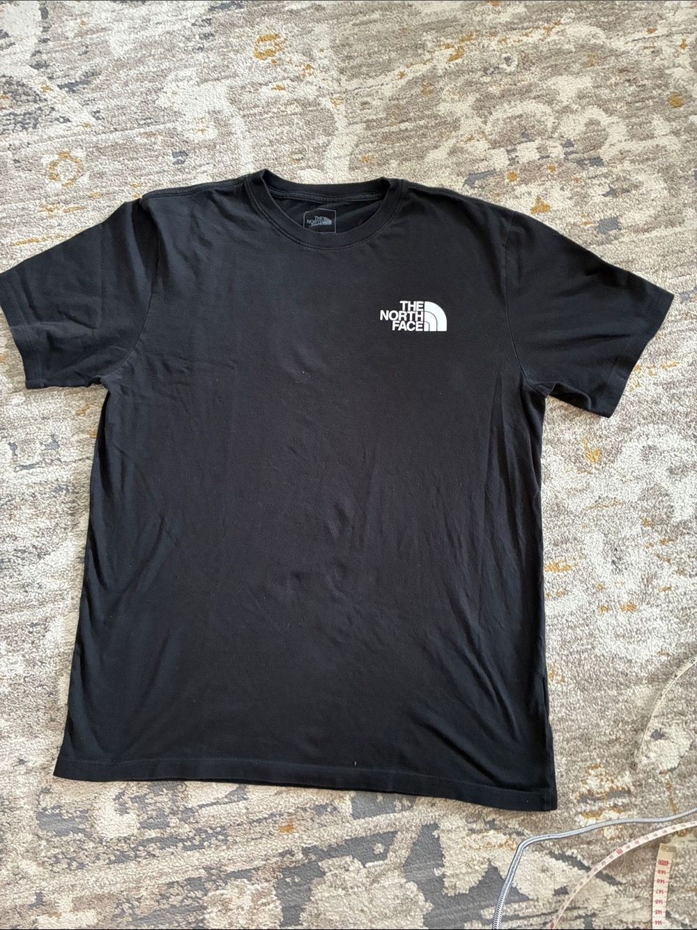 The North Face Black Tee with White Chest Logo